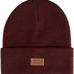 Promo 🛒 Levi's All-Gender Classic Knit Cuffed All Season Beanie Hat Burgundy Solid 🤩 -Men Skullies & Beanies Sales 51pOPTLM2gL. AC