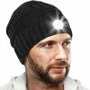 Budget 🛒 HIGHEVER LED Beanie Hat With Lights, Gifts For Men 👩 Women Stocking Stuffers For Men ❄ Christmas 🥳 Birthday Gift Idea For Dad Husband Him Teens Adults, Soft Warm Cap With Headlamp For Fishing Camping Walking Dark Blue & Grey _ No Lining 😍 -Men Skullies & Beanies Sales 51puDgZxKLL