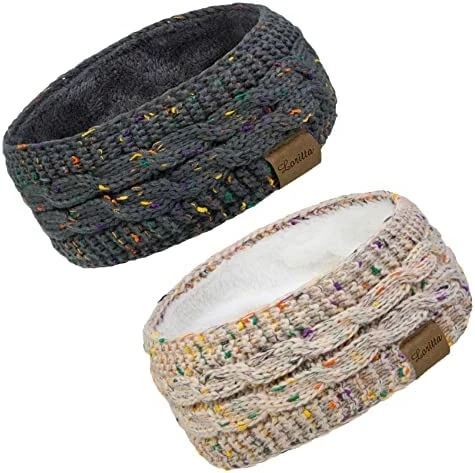 Budget ๐ Loritta 2 Pack Headbands For ๐ฉ Women Winter Warm Cable Knit Ear Warmer Thick Head Wrap Fuzzy Fleece Lined Gifts X Cross Confetti- 2 Pack(beige+black) ๐ 7 Budget ๐ Loritta 2 Pack Headbands For ๐ฉ Women Winter Warm Cable Knit Ear Warmer Thick Head Wrap Fuzzy Fleece Lined Gifts X Cross Confetti- 2 Pack(beige+black) ๐ - Image 5