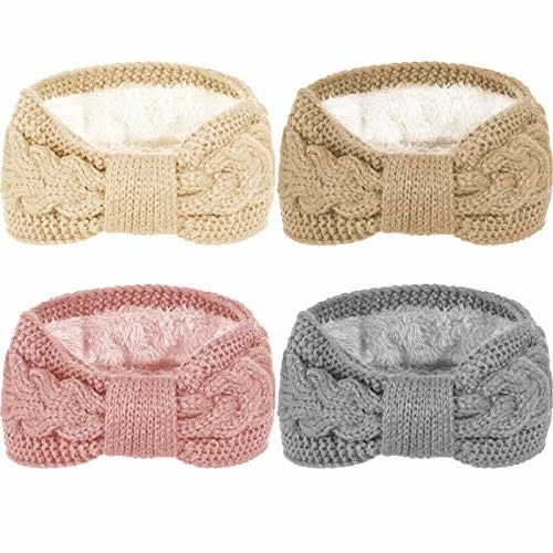 Brand new ๐ Whaline 4 Pack Winter Knit Headbands Twist Cable Head Wraps Fuzzy Lined Headband Knotted Crochet Turban Thick Ear Warmer Light Color ๐ 3 Brand new ๐ Whaline 4 Pack Winter Knit Headbands Twist Cable Head Wraps Fuzzy Lined Headband Knotted Crochet Turban Thick Ear Warmer Light Color ๐