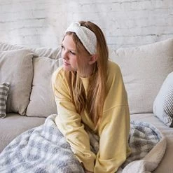 Promo 🧨 FROG SAC 2 Fuzzy Winter Headbands For 👧 Girls, Plain Sherpa Ear Warmer Headband For Kids, Wide Black And White Furry Ear Warmers For 👩 Women, Cold Weather Thick Stretch Elastic Knot Hair Accessories 🎉 -Men Skullies & Beanies Sales 51rRMtggHLL