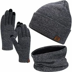 Best reviews of ✨ Winter Beanie Hat Scarf Touchscreen Gloves Set For Men And 👩 Women, Beanie Gloves Neck Warmer Set With Warm Knit Fleece Lined Black 🔥 -Men Skullies & Beanies Sales 51rTQXyH L. AC