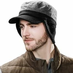 Deals 🛒 Comhats Wool ⚾ Baseball Cap Men Fur Hunting Trapper Dad Hats Sports Earflap Unisex M L XL 67134#gray ⌛ -Men Skullies & Beanies Sales 51raIcg0PL. AC
