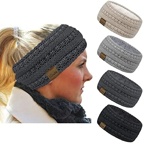 New โญ Loritta 4 Pack ๐ฉ Womens Headbands Winter Ear Muffs Warm Head Wrap Thick Ear Warmers Knit Head Bands For Cold Weather Z Stipple Design(black+beige+pink+gray) ๐ 9 New โญ Loritta 4 Pack ๐ฉ Womens Headbands Winter Ear Muffs Warm Head Wrap Thick Ear Warmers Knit Head Bands For Cold Weather Z Stipple Design(black+beige+pink+gray) ๐ - Image 7