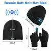 Top 10 😍 4 Pieces Bluetooth Beanie Hat For Men Winter Wireless Music LED Light Hat With Gloves For Men 👩 Women Sports Gifts Black And Blue 🎁