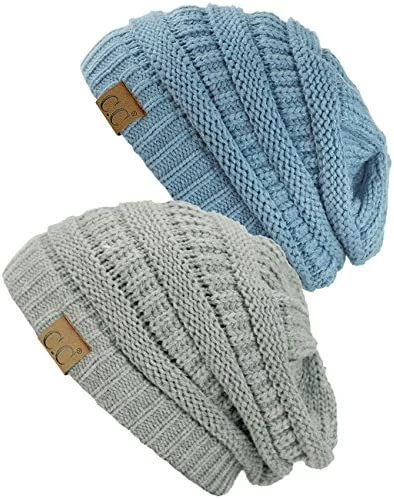 Outlet โ๏ธ C.C Trendy Warm Chunky Soft Stretch Cable Knit Beanie Skully, 2 Pack Sea Green/melange Gray ๐ 14 Outlet โ๏ธ C.C Trendy Warm Chunky Soft Stretch Cable Knit Beanie Skully, 2 Pack Sea Green/melange Gray ๐ - Image 12