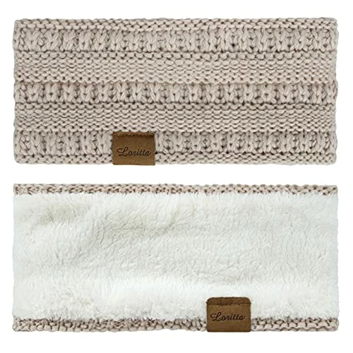 New โญ Loritta 4 Pack ๐ฉ Womens Headbands Winter Ear Muffs Warm Head Wrap Thick Ear Warmers Knit Head Bands For Cold Weather Z Stipple Design(black+beige+pink+gray) ๐ 5 New โญ Loritta 4 Pack ๐ฉ Womens Headbands Winter Ear Muffs Warm Head Wrap Thick Ear Warmers Knit Head Bands For Cold Weather Z Stipple Design(black+beige+pink+gray) ๐ - Image 3