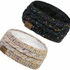 Outlet 🤩 2 Pack Ear Warmer Headband 👩 Women Winter Cable Knit Headband Twist Fuzzy Fleece Lined Gifts Stocking Stuffers For Mom Deep Black, Beige ❤️ 21 Outlet 🤩 2 Pack Ear Warmer Headband 👩 Women Winter Cable Knit Headband Twist Fuzzy Fleece Lined Gifts Stocking Stuffers For Mom Deep Black, Beige ❤️ -Men Skullies & Beanies Sales 51tXNO0z9dL. AC