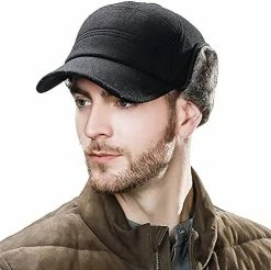 Deals 🛒 Comhats Wool ⚾ Baseball Cap Men Fur Hunting Trapper Dad Hats Sports Earflap Unisex M L XL 67134#gray ⌛ -Men Skullies & Beanies Sales 51ua4nLUVAL. AC