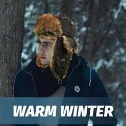 Cheapest 🤩 Fur Winter Trapper Hat,Taslon Faux Fur Aviator Ski Trapper Trooper Pilot Hat,Snow Eskimo Hat With Ear Flaps For Men & 👩 Women Orange 😀 -Men Skullies & Beanies Sales 51upDqxv3vL