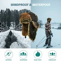 Cheapest 🤩 Fur Winter Trapper Hat,Taslon Faux Fur Aviator Ski Trapper Trooper Pilot Hat,Snow Eskimo Hat With Ear Flaps For Men & 👩 Women Orange 😀 -Men Skullies & Beanies Sales 51usAgCffFL