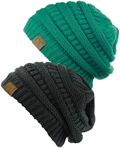 Outlet โ๏ธ C.C Trendy Warm Chunky Soft Stretch Cable Knit Beanie Skully, 2 Pack Sea Green/melange Gray ๐ 8 Outlet โ๏ธ C.C Trendy Warm Chunky Soft Stretch Cable Knit Beanie Skully, 2 Pack Sea Green/melange Gray ๐ - Image 6