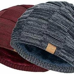 Deals 😍 2 Packs Slouchy Beanie For Men Winter Hats For Guys Cool Beanies Mens Lined Knit Warm Thick Skully Stocking Binie Hat… Blue / Army Green ⌛ -Men Skullies & Beanies Sales 51vc48b6cAL. AC