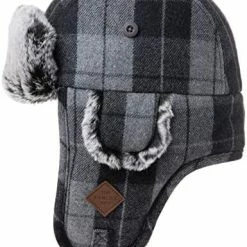 New ⭐ Jeff & Aimy Stylish Plaid Winter Wool Trapper Faux Fur Earflap Hunting Hat Ushanka Russian Cold Weather Thick Lined 55-61CM 89079#brown_46%wool 🤩 -Men Skullies & Beanies Sales 51vxQwXJGSL. AC