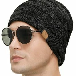 Deals 😍 2 Packs Slouchy Beanie For Men Winter Hats For Guys Cool Beanies Mens Lined Knit Warm Thick Skully Stocking Binie Hat… Blue / Army Green ⌛ -Men Skullies & Beanies Sales 51wEgX5QWqL