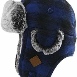 New ⭐ Jeff & Aimy Stylish Plaid Winter Wool Trapper Faux Fur Earflap Hunting Hat Ushanka Russian Cold Weather Thick Lined 55-61CM 89079#brown_46%wool 🤩 -Men Skullies & Beanies Sales 51wq05G98ML. AC