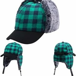 Men Skullies & Beanies Sales 24 Best Pirce π Winter Buffalo Plaid Trapper Hunting Hat Sherpa Ear Flaps Elmer Fudd Hunter Cap Long Red π