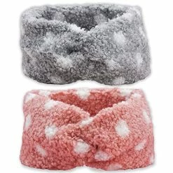 Promo 🧨 FROG SAC 2 Fuzzy Winter Headbands For 👧 Girls, Plain Sherpa Ear Warmer Headband For Kids, Wide Black And White Furry Ear Warmers For 👩 Women, Cold Weather Thick Stretch Elastic Knot Hair Accessories 🎉 -Men Skullies & Beanies Sales 51xGLw7JzRL