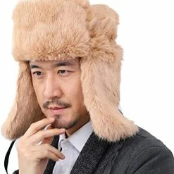 Best deal 👏 Valpeak Mens Fur Hat Rabbit Fur Russian Ushanka Hats Earflap Trapper Hat For Winter Black 😉 -Men Skullies & Beanies Sales 51xW7cErTQL. AC