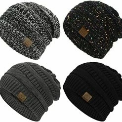 Best Pirce 💯 Durio Winter Hats For 👩 Women Cable Knit Beanie Soft 👩 Womens Beanies Thick Winter Hat C White&beige&yellow&pink ✔️ -Men Skullies & Beanies Sales 51xagNYzV1L. AC
