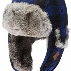 New ⭐ Jeff & Aimy Stylish Plaid Winter Wool Trapper Faux Fur Earflap Hunting Hat Ushanka Russian Cold Weather Thick Lined 55-61CM 89079#brown_46%wool 🤩 -Men Skullies & Beanies Sales 51xiGzVgEvL. AC