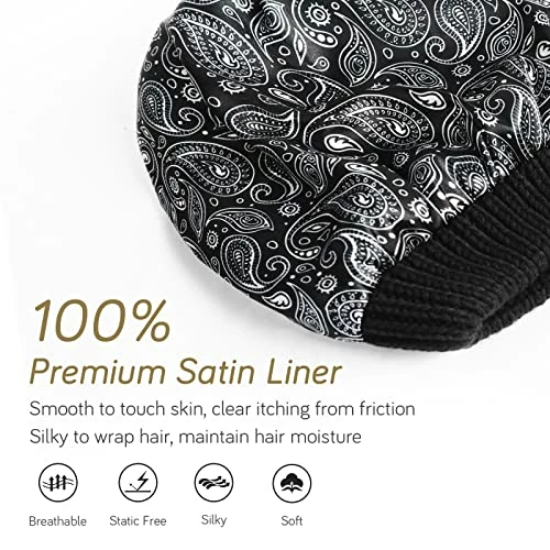 Best Pirce ๐ FURTALK Winter Beanie Hat For ๐ฉ Women Satin Lined Cable Knit Chunky Slouchy Beanies Skull Warm Cap Wine Red-satin Lining โ๏ธ 4 Best Pirce ๐ FURTALK Winter Beanie Hat For ๐ฉ Women Satin Lined Cable Knit Chunky Slouchy Beanies Skull Warm Cap Wine Red-satin Lining โ๏ธ - Image 2