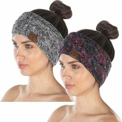 Cheap π Funky Junque Exclusives π© Womens Head Wrap Lined Headband Stretch Knit Ear Warmer Grey, Black, Beige, French Beige - 4 Tone Mix π