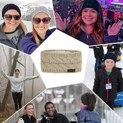 Coupon 😍 Muryobao 👩 Women Winter Warm Headband Fuzzy Fleece Lined Thick Cable Knit Head Wrap Ear Warmer 2 Pack (black & White) 🔔 -Men Skullies & Beanies Sales 51z4GCaERiL