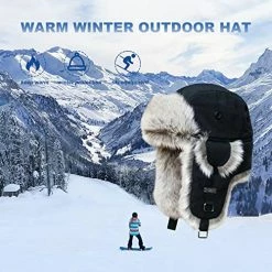 Best Pirce ✨ Kurhatic Winter Trapper Hat,Warm Faux Fur Aviator Hat,Russian Trooper Hunting Ski Hat With Ear Flaps for Men & 👩 Women Charcoal Gray 🌟 -Men Skullies & Beanies Sales 51zBRNfmUcL