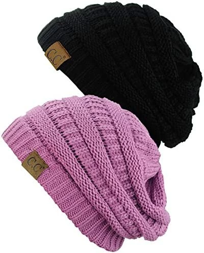 Outlet โ๏ธ C.C Trendy Warm Chunky Soft Stretch Cable Knit Beanie Skully, 2 Pack Sea Green/melange Gray ๐ 13 Outlet โ๏ธ C.C Trendy Warm Chunky Soft Stretch Cable Knit Beanie Skully, 2 Pack Sea Green/melange Gray ๐ - Image 11