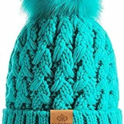 Best Pirce 🌟 PAGE ONE 👩 Womens Winter Ribbed Beanie Crossed Cap Chunky Cable Knit Pompom Soft Warm Hat Mixed Light Grey 💯 -Men Skullies & Beanies Sales 51ztcRTN HL. AC