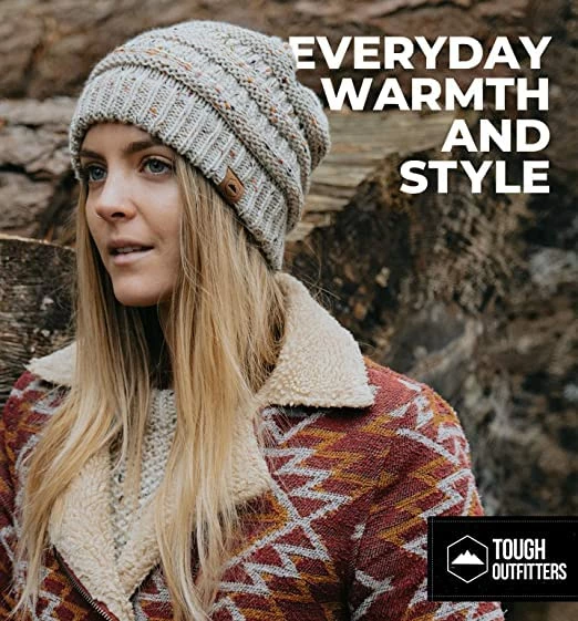 Cheapest 😍 Tough Headwear 👩 Womens Beanie Winter Hat - Warm Chunky Cable Knit Hats - Soft Stretch Thick Cute Knitted Cap For Cold Weather Beige 😀 8 Cheapest 😍 Tough Headwear 👩 Womens Beanie Winter Hat - Warm Chunky Cable Knit Hats - Soft Stretch Thick Cute Knitted Cap For Cold Weather Beige 😀 - Image 6