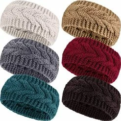 Promo 😍 Pangda 6 Pieces Winter Headbands 👩 Women's Cable Knitted Headbands, Winter Chunky Ear Warmers Suitable For Daily Wear And Sport (Assorted Color Twist Style) ⌛ -Men Skullies & Beanies Sales 61IVTb qbL