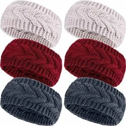 Promo 😍 Pangda 6 Pieces Winter Headbands 👩 Women's Cable Knitted Headbands, Winter Chunky Ear Warmers Suitable For Daily Wear And Sport (Assorted Color Twist Style) ⌛ -Men Skullies & Beanies Sales 61OPajTB56L