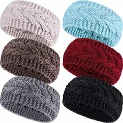 Promo 😍 Pangda 6 Pieces Winter Headbands 👩 Women's Cable Knitted Headbands, Winter Chunky Ear Warmers Suitable For Daily Wear And Sport (Assorted Color Twist Style) ⌛ -Men Skullies & Beanies Sales 61TnP4VEjdL