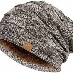 New ✔️ Vgogfly Slouchy Beanie For Men Winter Hats For Guys Cool Beanies Mens Lined Knit Warm Thick Skully Stocking Binie Hat Coffee ✔️ -Men Skullies & Beanies Sales 61ZkMYg3p L. AC